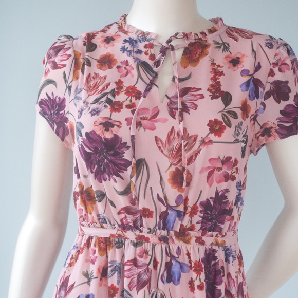 J. Crew Floral Midi Dress - Pink and Purple - Picture 7 of 13